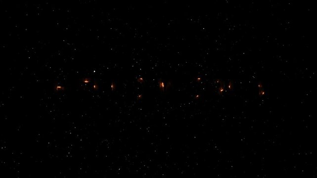 Hello World Text Neon Reveal Animation With Fire Effect - Glowing Word