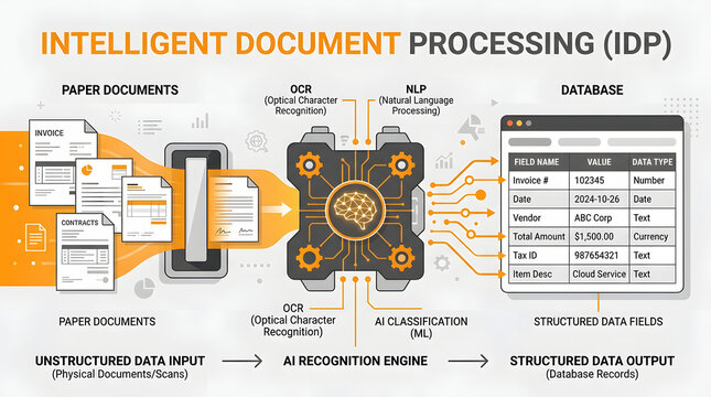 Intelligent Document Processing technology converts paper documents into structured data