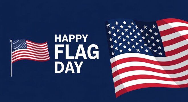 Happy flag day patriotic illustration celebrating american pride with stars and stripes