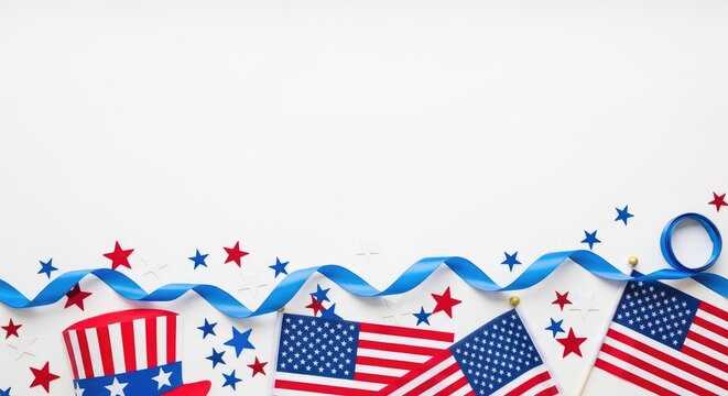 Festive fourth of july celebration background with patriotic decorations and vibrant colors