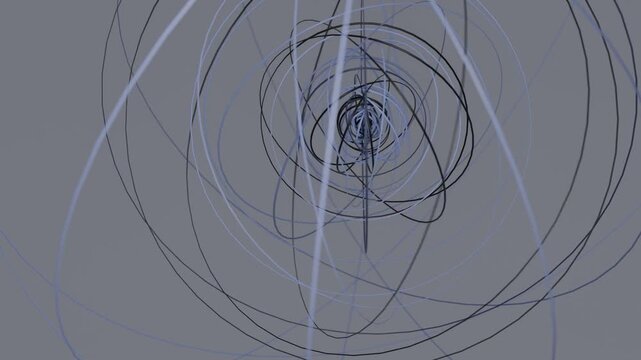 A collection of rings orbiting in a regular pattern, suitable for use as video backgrounds, layers, motion graphics, or VJ material.