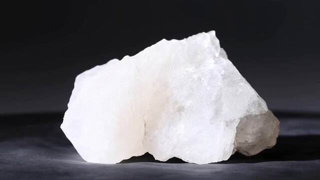 Close-up of a large, raw crystal rock on a dark background. Represents natural beauty and the allure of geology in home decor and wellness practices