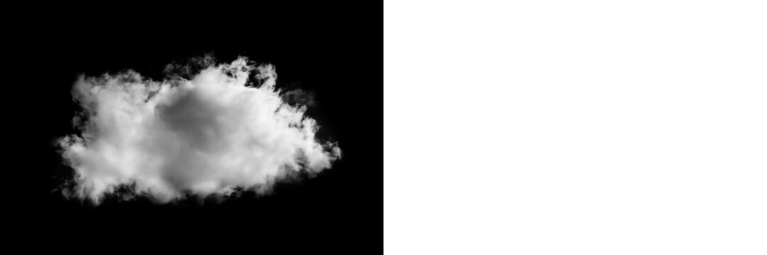 Beautiful fluffy white cloud floating in the vast dark sky, perfect for weather and atmospheric designs on transparent background.&nbsp;