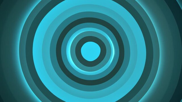 A mesmerizing blue concentric circle pattern with a glowing effect on a dark background, conveying a sense of depth and visual interest.