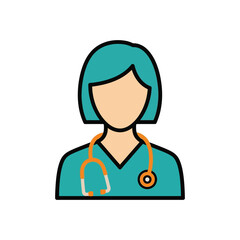 Fototapeta premium Nurse celebrates International Nurses Day with stethoscope on hospital uniform