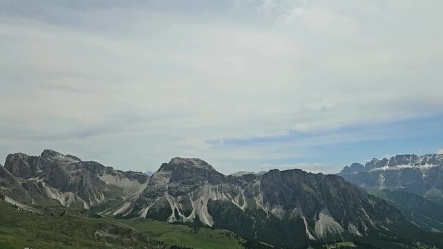 Footage of Seceda, Gruppo del Sella, Sassolungo, Odle - Geisler in Italian Dolomites.