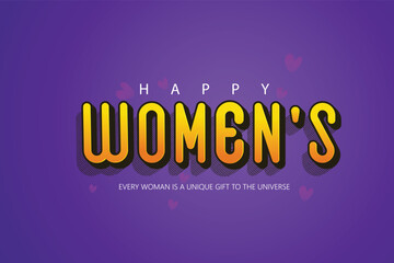 Obraz premium Happy Women's Day Greeting Card Design With Bold Text for International Women's Day promotions, greeting cards, social media posts and celebratory design projects.