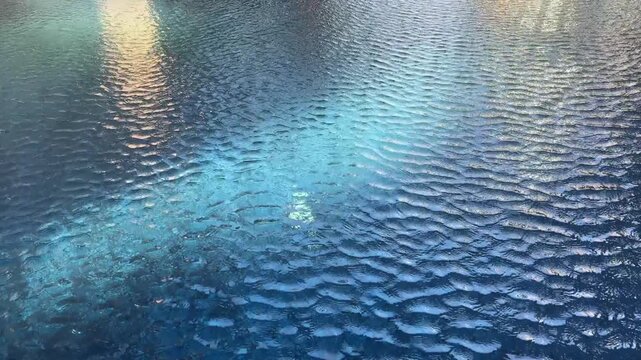 Close up of small waves in the water of a swimming pool