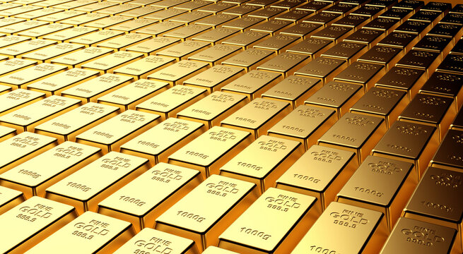 Golden Assets and Financial Prosperity Concept Background.