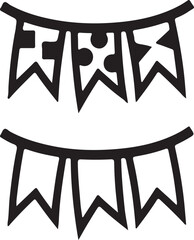 Black pennant banner flags on for decoration