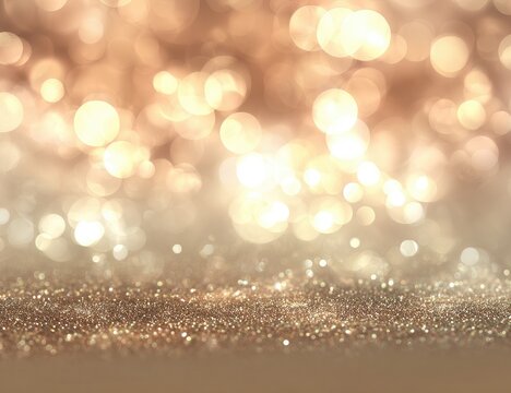 Soft focus background of sparkling golden and champagne colored glitter