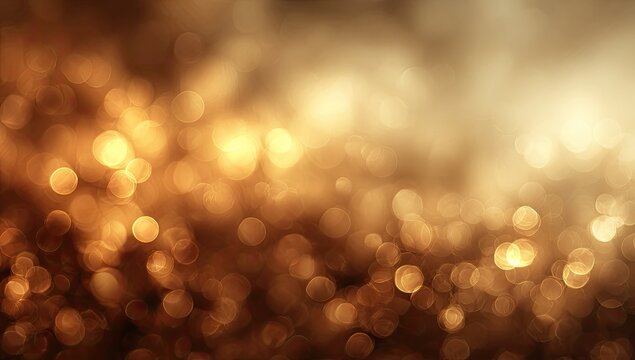 Abstract, blurry golden orbs and bokeh light effects