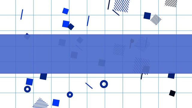 Animated background grid with twinkling geometric symbols, background with grid lines, and copy space for text