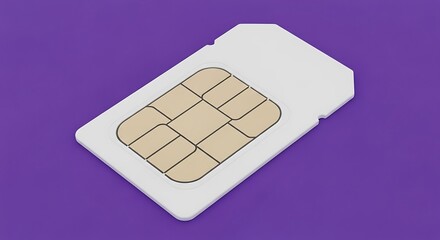 A white sim card on a purple background © ORNI