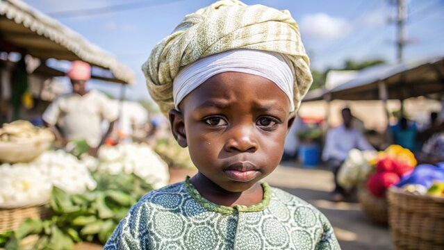 Young African Child in Traditional Yoruba Attire