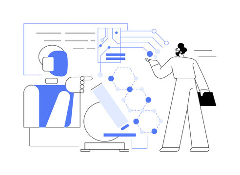 AI-Intelligent AI-Powered Alternative Protein Design abstract concept vector illustration.