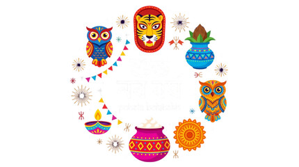 Obraz premium Vibrant Traditional Indian Cultural Festival Frame Celebration Background Diwali Dussehra Ugadi Marketing Web Design