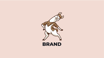 Playful Llama Dancing Logo Design with Bold Typography for Brand Identity © anwarch.std