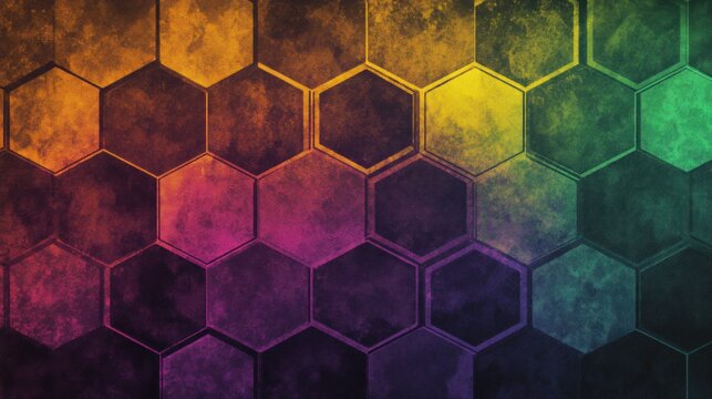 Multicolored hexagonal tile background
