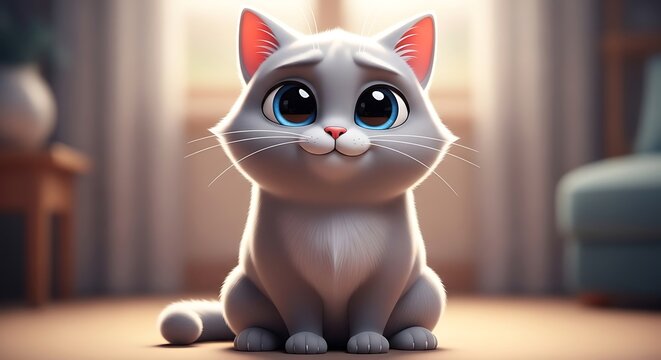 Mimi the Smooth 3D Cartoon Cat