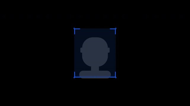 Face Scan with Avatar silhouette for profile pictures or user icons. Great for gaming profiles, social media avatars, and website profiles.