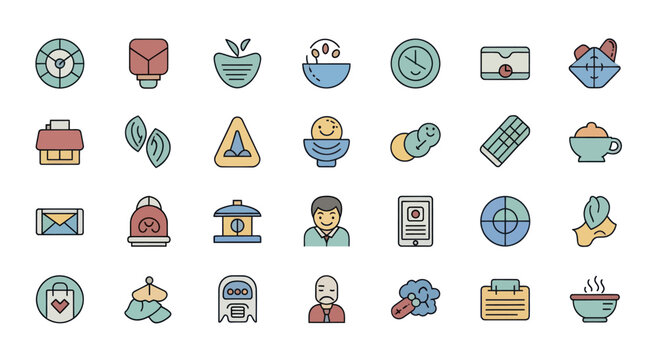 Vector Icons Set: Business, Food, Lifestyle and Technology Icons
