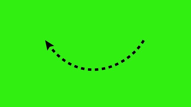 White hand drawn arrow icon pointing right on green screen background for vfx 2d animation