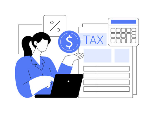 Tax Deduction Calculator abstract concept vector illustration.
