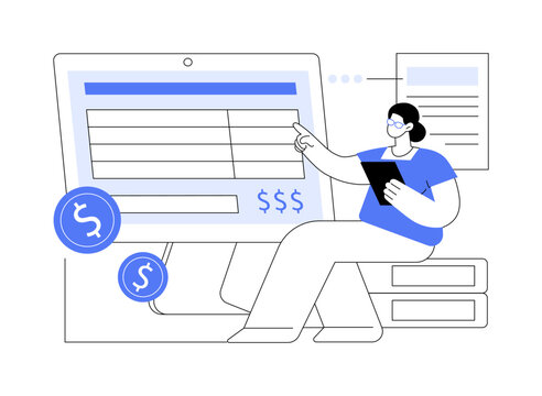 Digital Invoicing System abstract concept vector illustration.