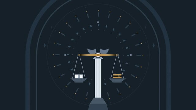 Abstract Law and Justice Conceptual Icon Motion Graphics