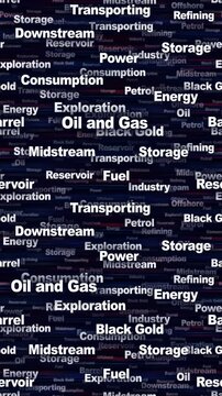 OIL AND GAS Seamless Endless Keywords Animation, Background, Loop
