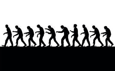 Obraz premium Silhouette business team walking forward progress leadership success growth motion shadow minimalist black white