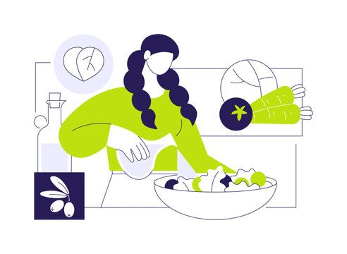 Vegan cooking isolated cartoon vector illustrations.