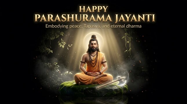 Parashurama jayanti celebration with spiritual leader in meditation