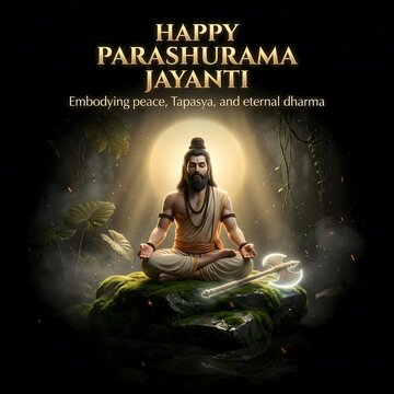 Parashurama jayanti celebration with meditating man in forest