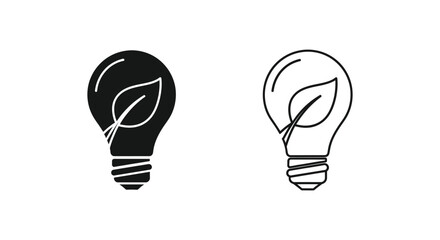 Naklejka premium eco friendly light bulbs with leaf design Vector
