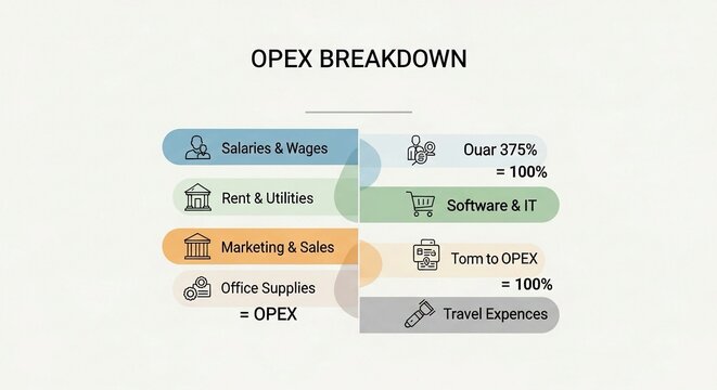 A detailed infographic illustrating the breakdown of operational expenses in a business setting