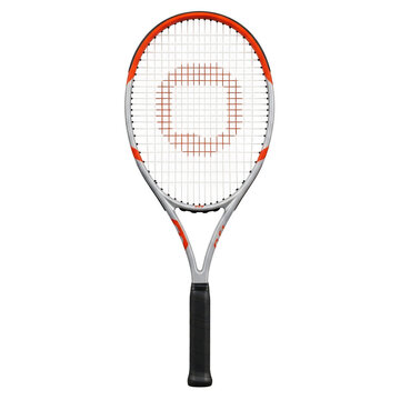 Tennis racket with red string pattern on the strings isolated on transparent background,png