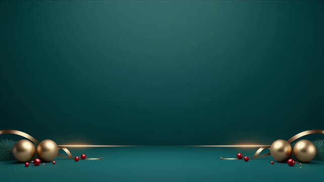 3D Rendered Golden Spheres Rolling on Thin Wire in Dark Teal Gradient Background