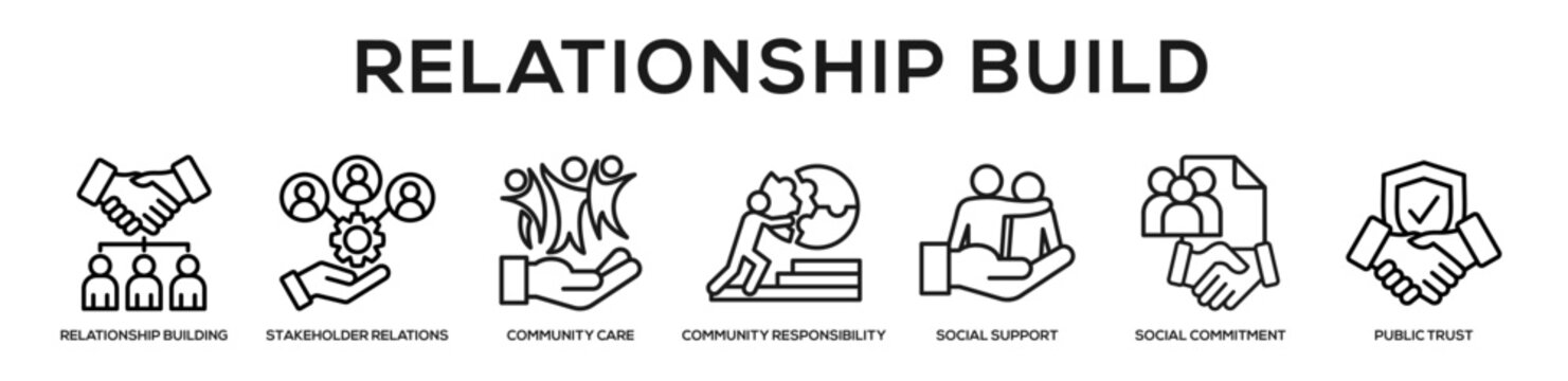 Relationship Build web banner icon illustration concept