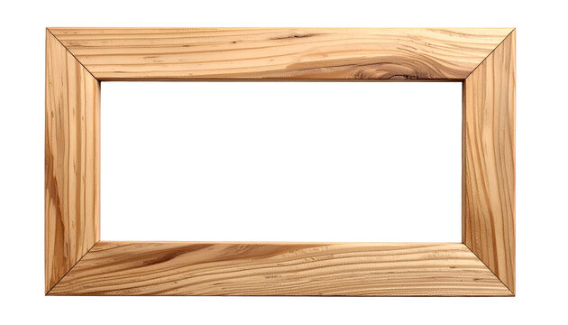 A rectangular, wooden frame with visible wood grain, isolating a black void