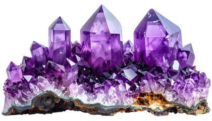Fototapeta premium Close-up of a cluster of faceted purple crystals