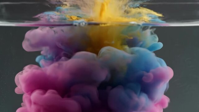 Water surface with tiny bubbles and gray background abstract shot