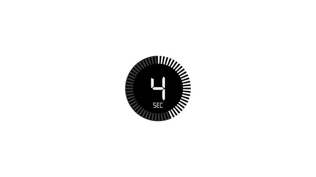 10 seconds countdown timer animation on transparent background, circular ten seconds countdown animated. Countdown timer, circle countdown animation for special deal Promotions.