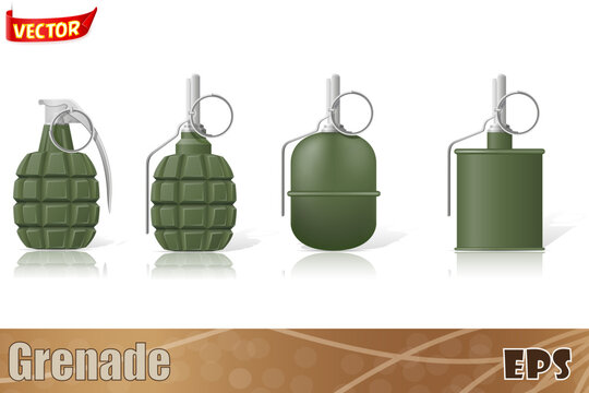 hand grenade set icons vector illustration isolated on white background