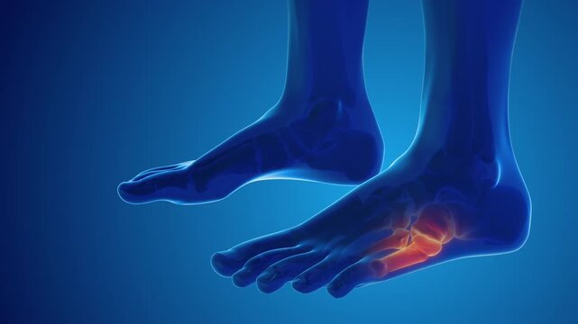 Broken foot bone pain medical concept