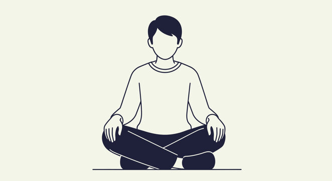 A person sits cross-legged in meditation indoors.