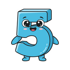 Fototapeta premium Cartoon character letter B smiling.