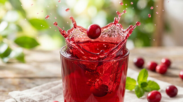 Ar&aacute;ndanos rojos con efecto salpicadura jugosa