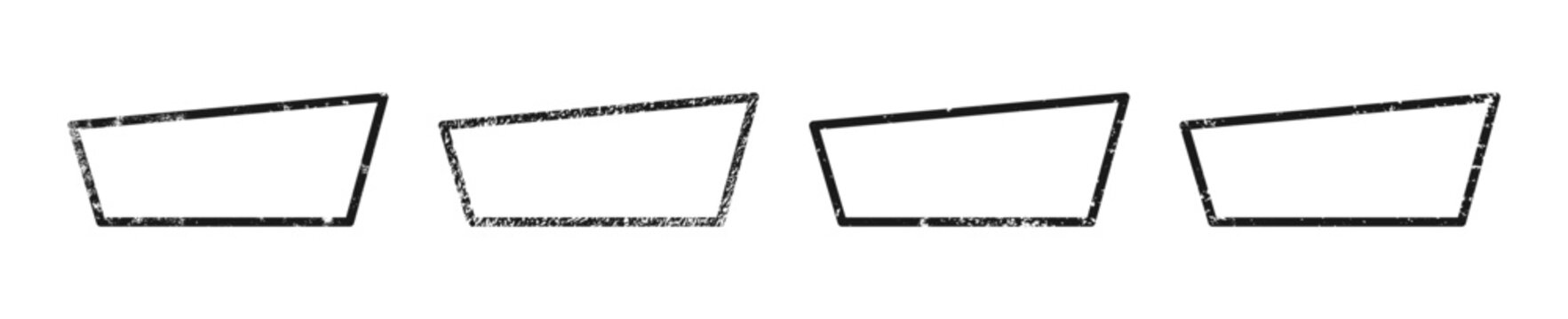 Set of grunge borders in trapezoid form